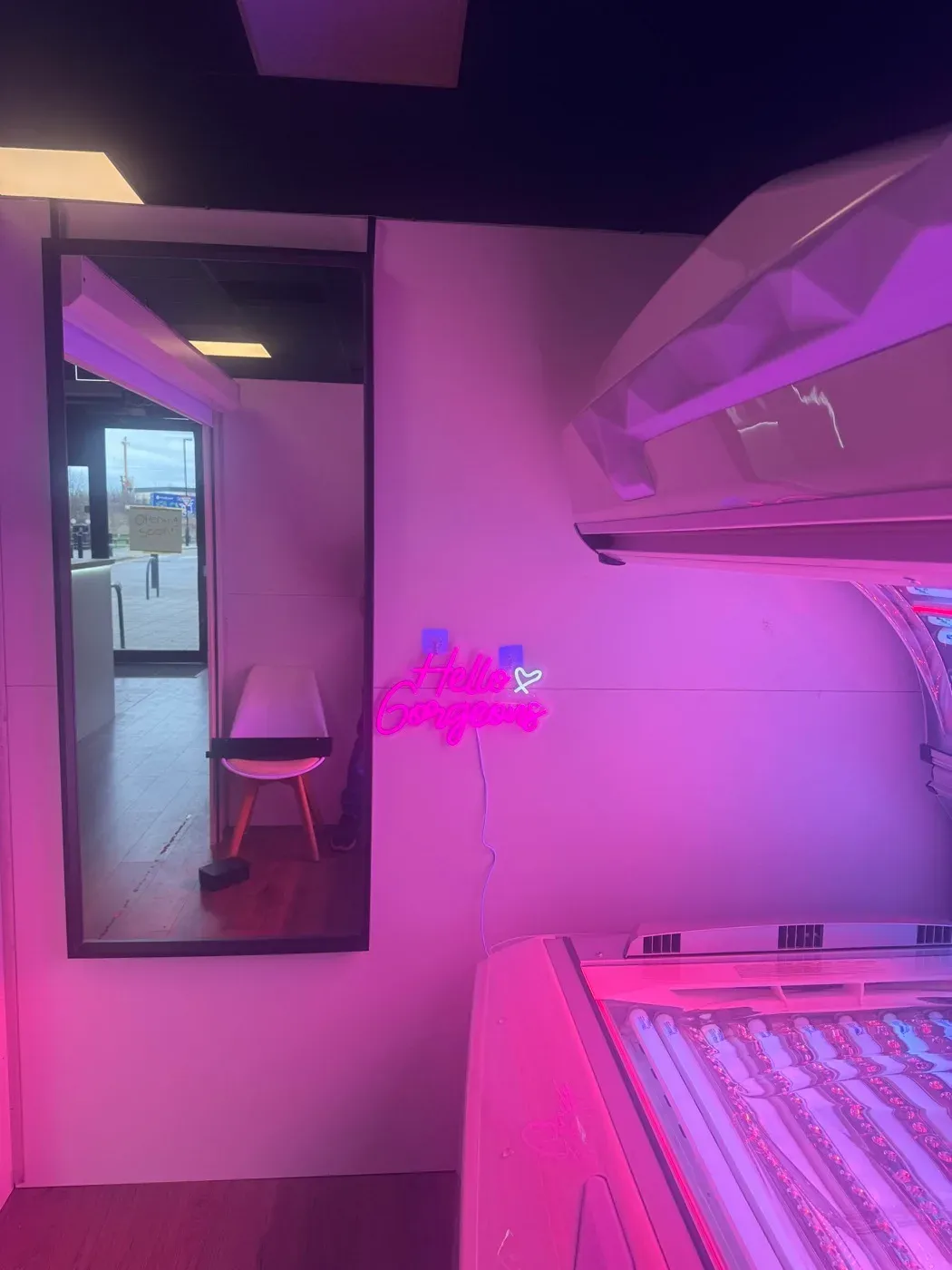 Private luxury sunbed tanning room at Luxe Glow Studio Rotherham