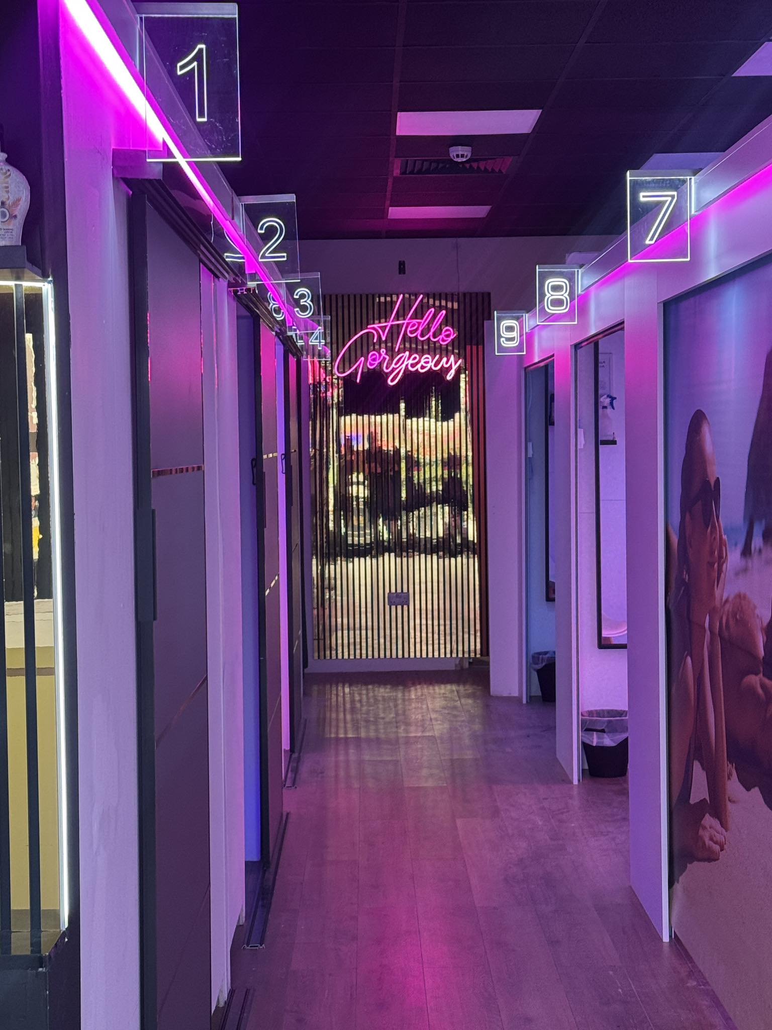 Luxe Glow studio inside, looking at the rooms